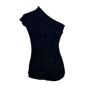 NWT Helmut Lang Velveteen One Shoulder Top Size M